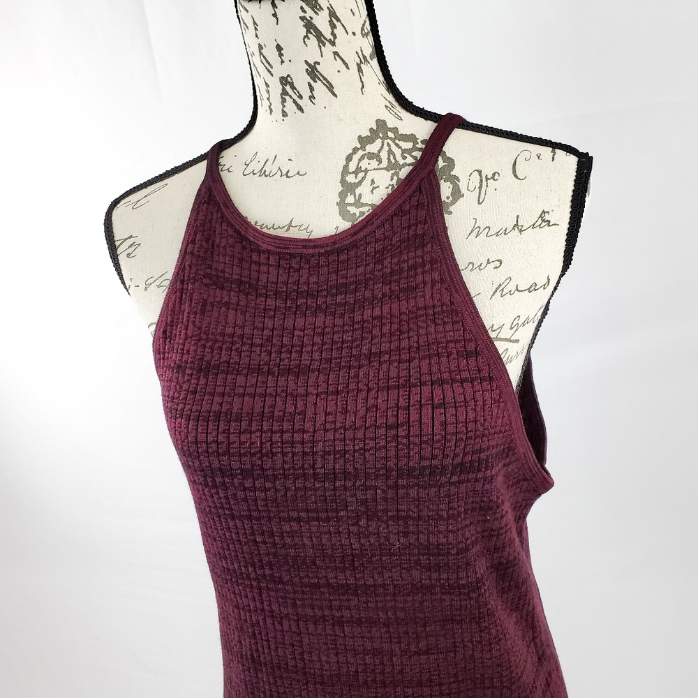 Say What? Purple and Black Halter Tank Size 2X